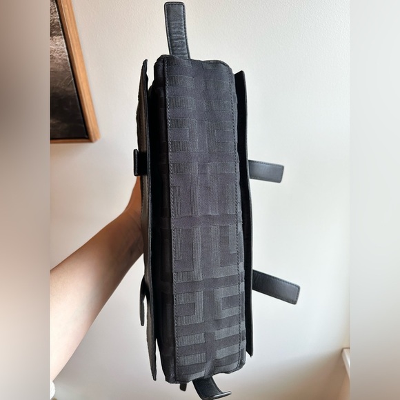 GIVENCHY Black Monogram Canvas and Leather Satchel Vintage Y2K - Picture 9 of 13